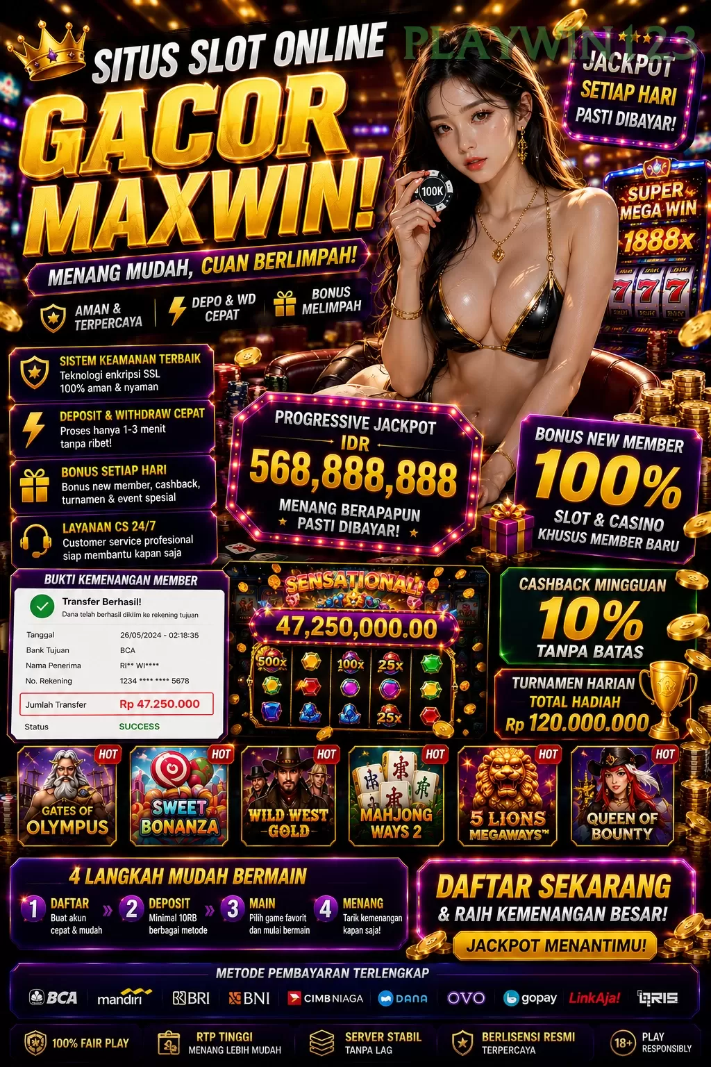 Ikon aplikasi playwin123 resmi